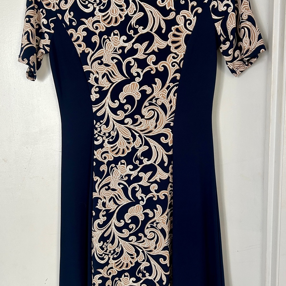 Sami & Jo Navy and Cream Floral Long Sleeve Dress